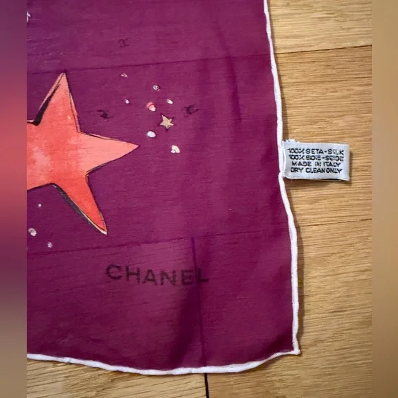 Chanel Purple Silk Scarf - Picture 2 of 4